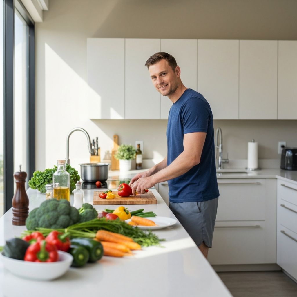 Man preparing healthy meal